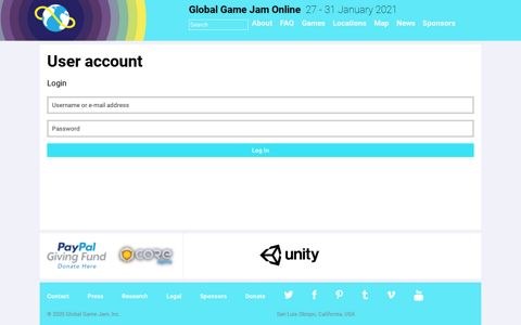 User account | Global Game Jam Online