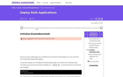 Initialize ElasticBeanstalk - Deploy Rails Applications ...