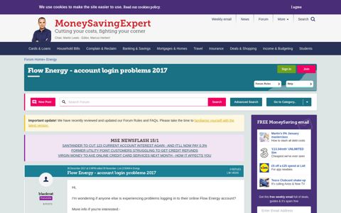 Flow Energy - account login problems 2017 ...
