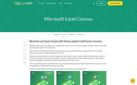 Best Excel Courses - Get Certified Online | Updated ... - GoSkills