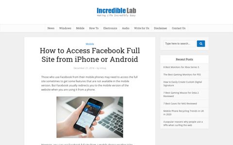 How to Access Facebook Full Site from iPhone or Android