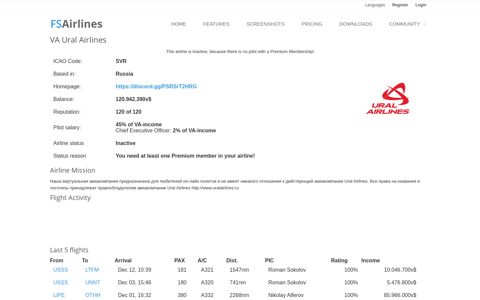 VA Ural Airlines - FSAirlines.net