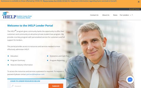 the iHELP Lender Portal - ZuntaFi