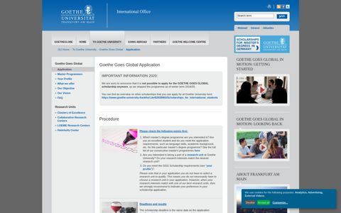 Goethe-Universität — Application