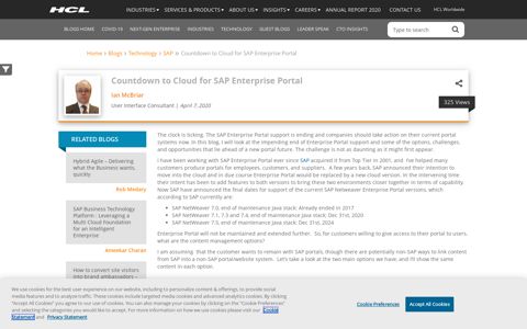 Countdown to Cloud for SAP Enterprise Portal | HCL Blogs
