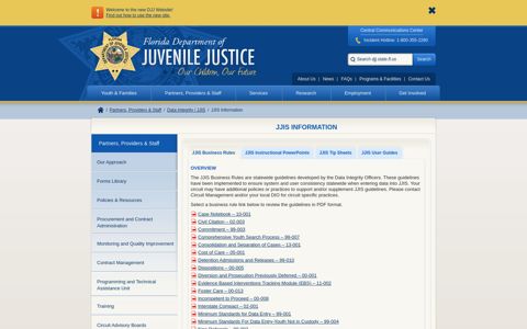 JJIS Information - Florida Department of Juvenile Justice