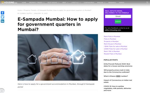 E-Awas Mumbai: How to apply for government quarters in ...