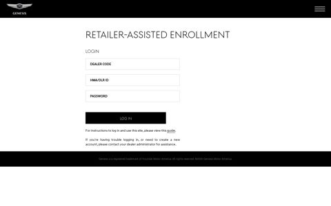 Login | Genesis Retailer-Assisted Enrollment
