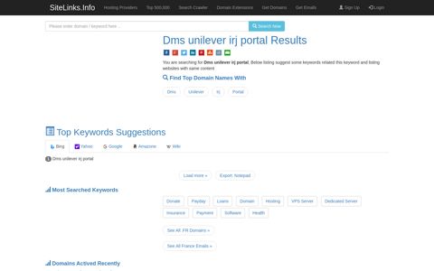 Dms unilever irj portal Results For Websites Listing