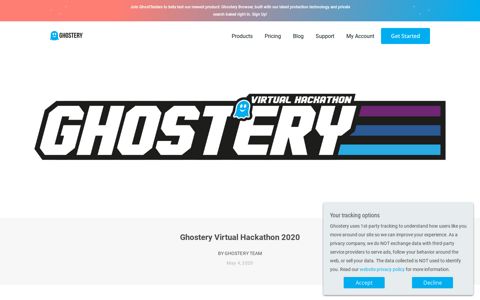 Ghostery Virtual Hackathon 2020 - Sign Up Now - Ghostery