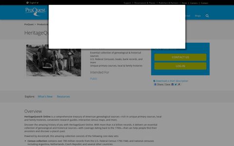 Products - HeritageQuest Online® - ProQuest
