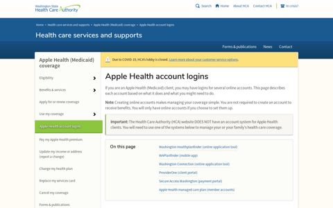 Apple Health account logins | Washington State Health Care ...