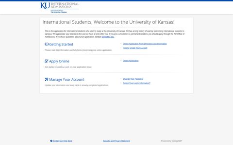 The University of Kansas - ApplyWeb
