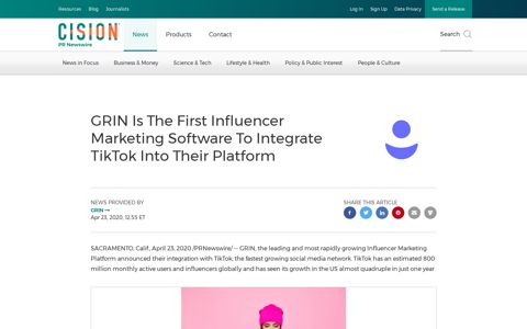 GRIN Is The First Influencer Marketing Software To Integrate ...