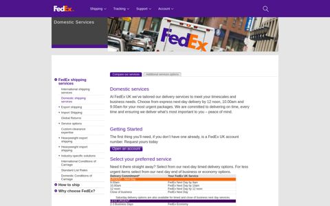 Domestic shipping services - FedEx | United Kingdom