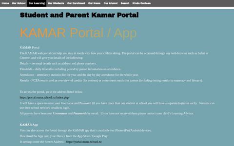 Mana College > Kamar Portal