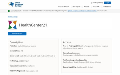 HealthCenter21 | Texas Resource Review