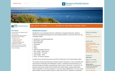 eNotification System | Divisions of Family Practice
