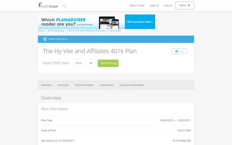 The Hy-Vee and Affiliates 401k Plan | 2010 Form 5500 by ...