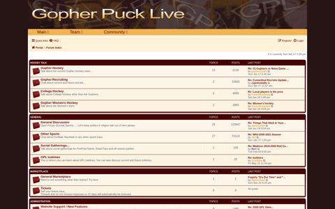 GPL - Forum Index - Gopher Puck Live