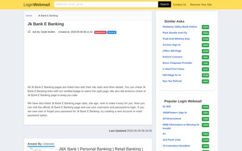 Login Jk Bank E Banking or Register New Account