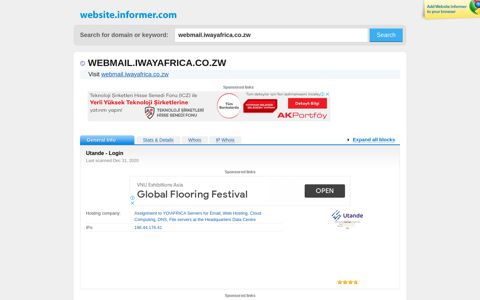 webmail.iwayafrica.co.zw at WI. Utande - Login