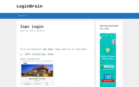 Ispc - Ispc Financing: Home - LoginBrain
