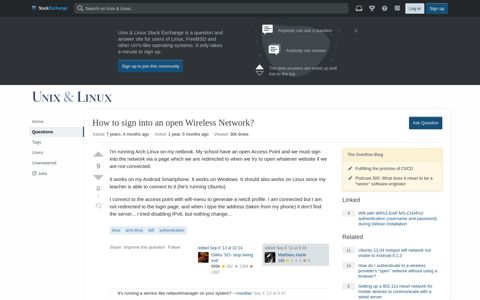How to sign into an open Wireless Network? - Unix & Linux ...