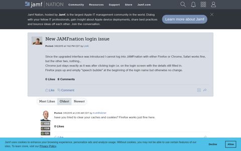 New JAMFnation login issue | Jamf Nation