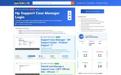 Hp Support Case Manager Login - Logins-DB