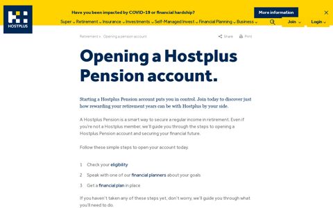 Open a Pension Account - Pension Fund Australia - Hostplus