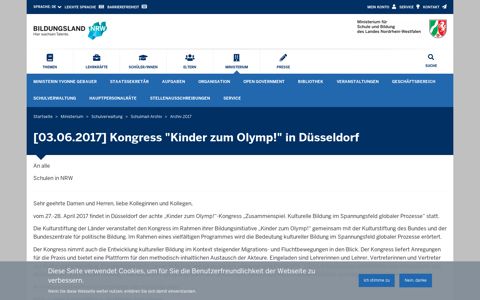 [03.06.2017] Kongress "Kinder zum Olymp!" in Düsseldorf ...