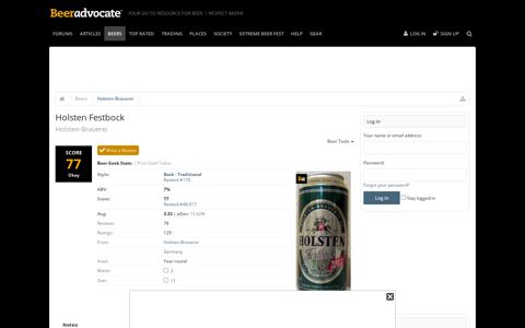 Holsten Festbock | Holsten-Brauerei | BeerAdvocate