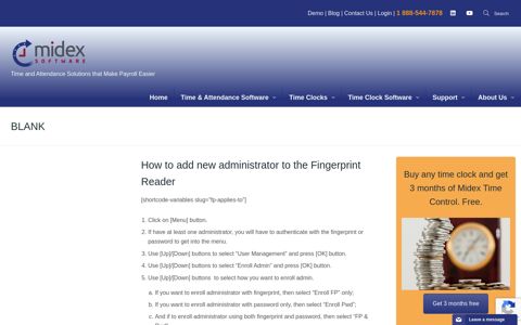 How to add new administrator to the Fingerprint Reader