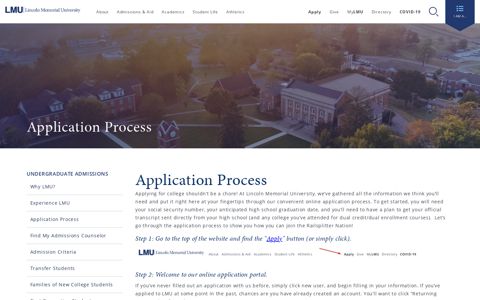 Application Process | Lincoln Memorial University