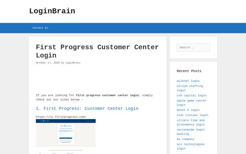 First Progress: Customer Center Login - LoginBrain