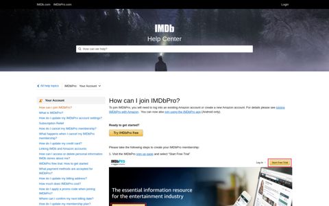 How can I join IMDbPro? - IMDb | Help
