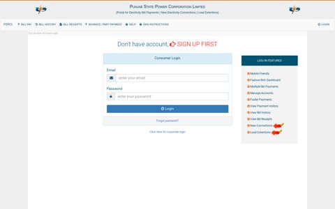 Login - PSPCL: Portal for electricity bill payments | New ...
