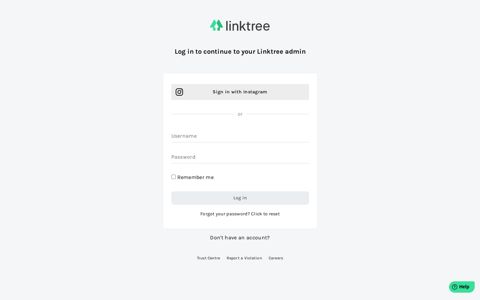 Log in to continue to your Linktree admin