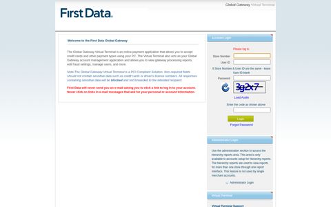 First Data Global Gateway Virtual Terminal