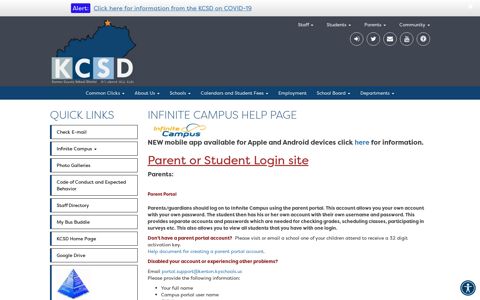 Infinite Campus Help Page - The Kenton County School District