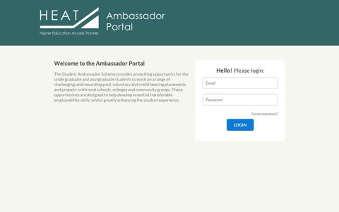 Student Ambassador Portal - Higher Education Access Tracker