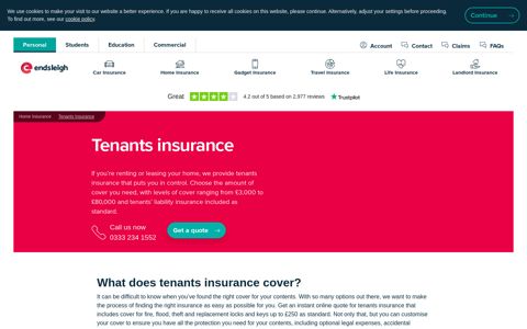 Tenants Insurance | Tenants Contents Insurance | Endsleigh