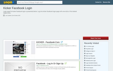 Kicker Facebook Login | Accedi Kicker Facebook - Loginii.com