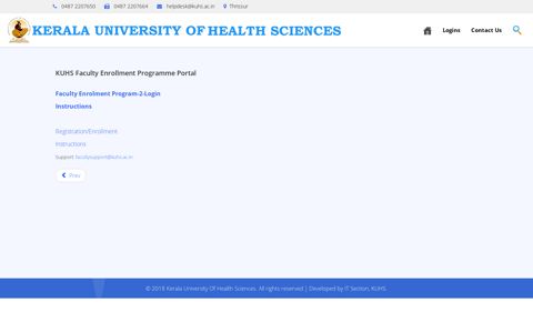 KUHS Faculty Enrollment Programme Portal