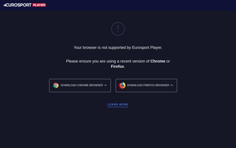 Unsupported browser - Eurosport Player