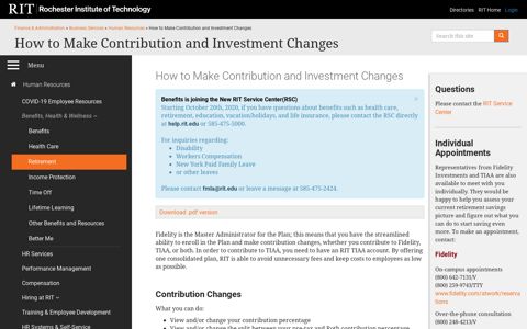 How to Make Contribution and Investment Changes | Human ...