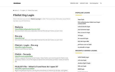 Filelist Org Login ❤️ One Click Access - iLoveLogin