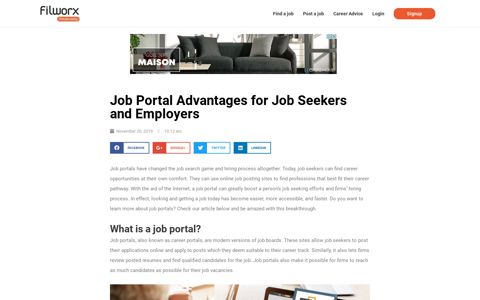 Job Portal: Benefits for Job Seekers and Employers - Filworx