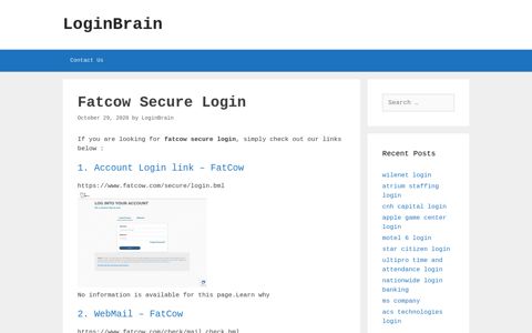 Fatcow Secure - Account Login Link - Fatcow - LoginBrain